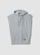 Grey cotton blend sleeveless hoodie regular fit_4