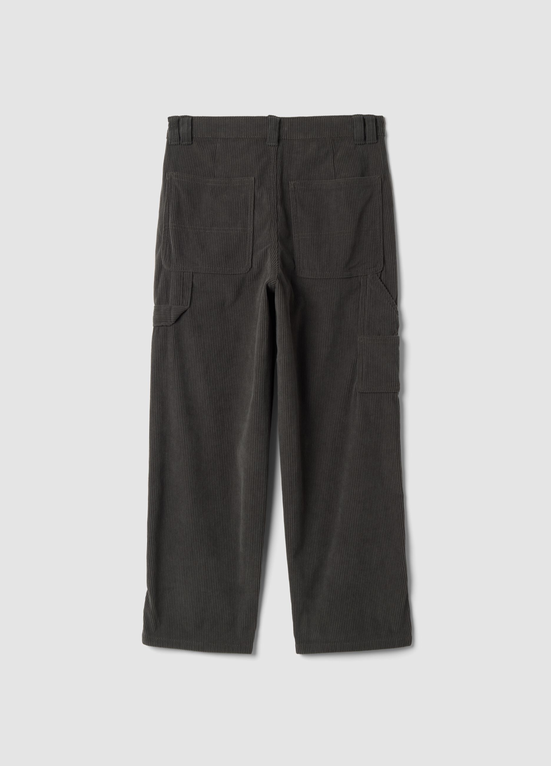 Pantaloni carpenter grigi a coste over fit