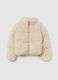 Regular fit beige girl's jacket with zip_3