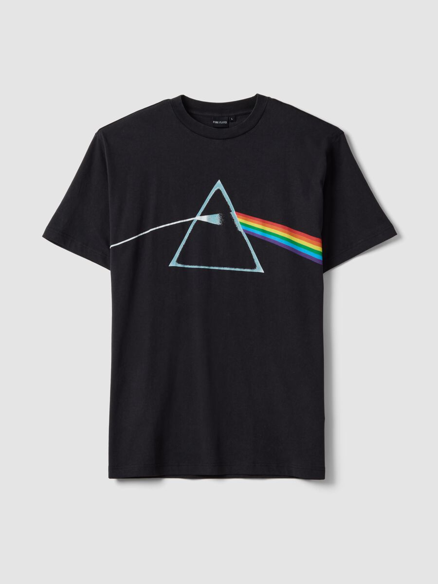 T-shirt in puro cotone nero regular fit con stampa Pink Floyd_4