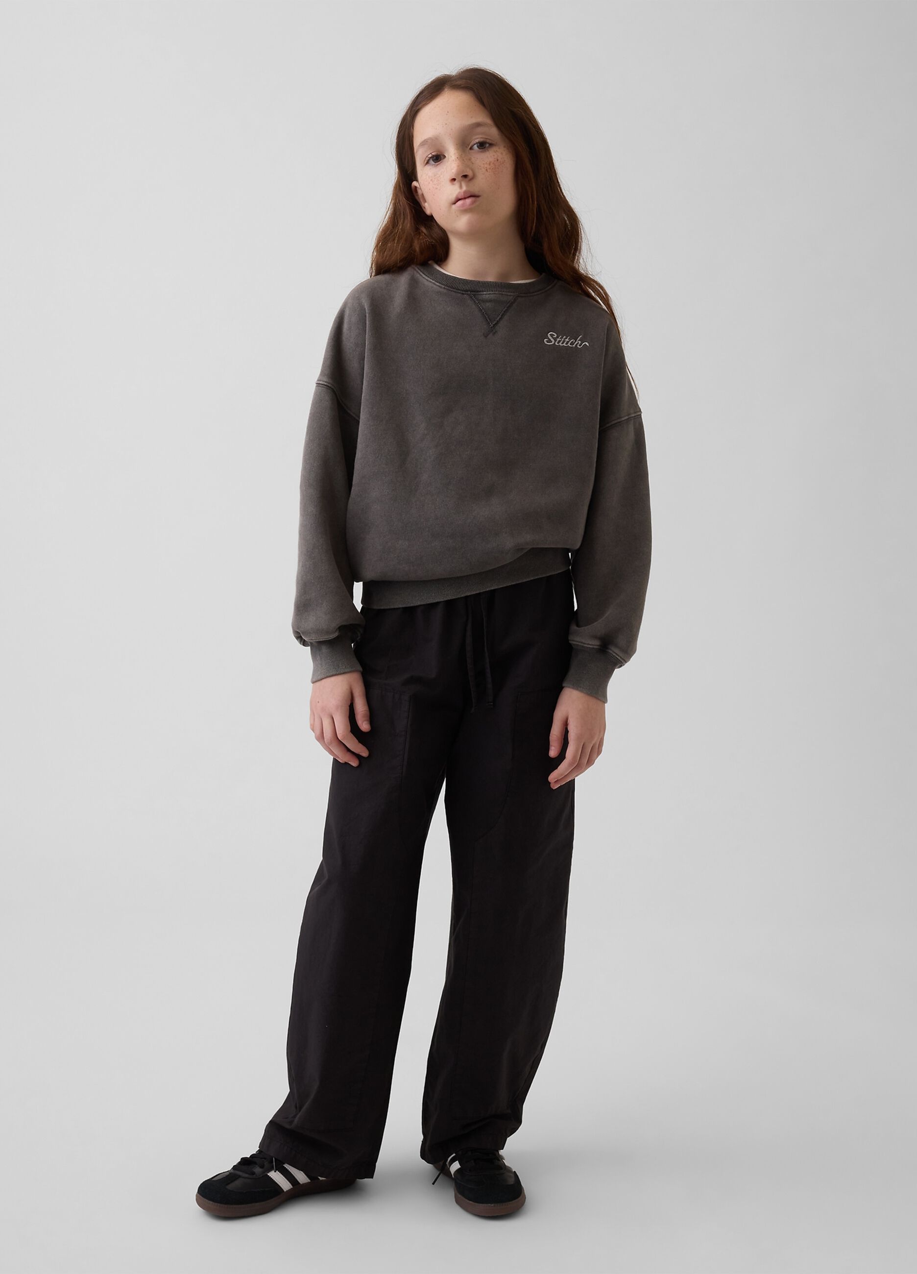 Cotton-blend crewneck sweatshirt