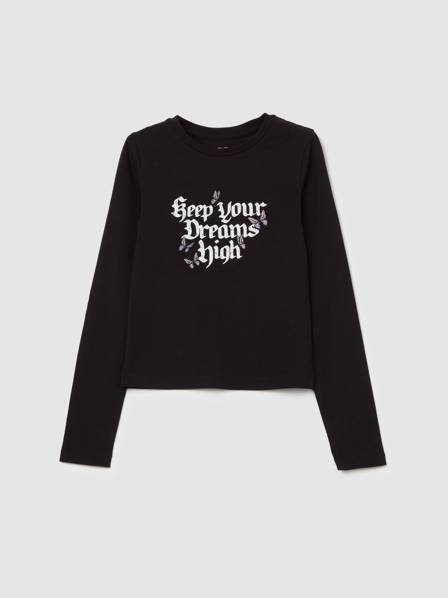 Long-sleeved T-shirt with gothic print_3
