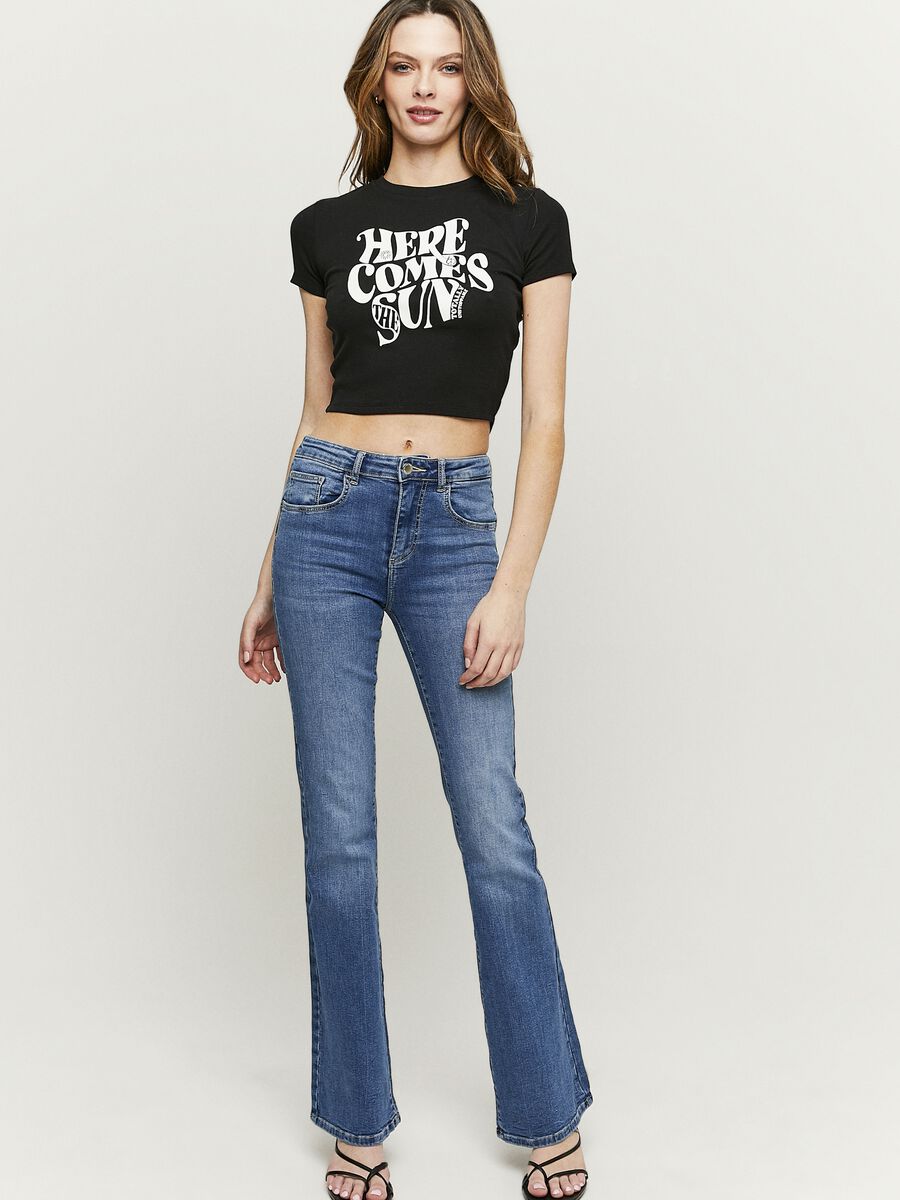Cropped T-shirt with print_0