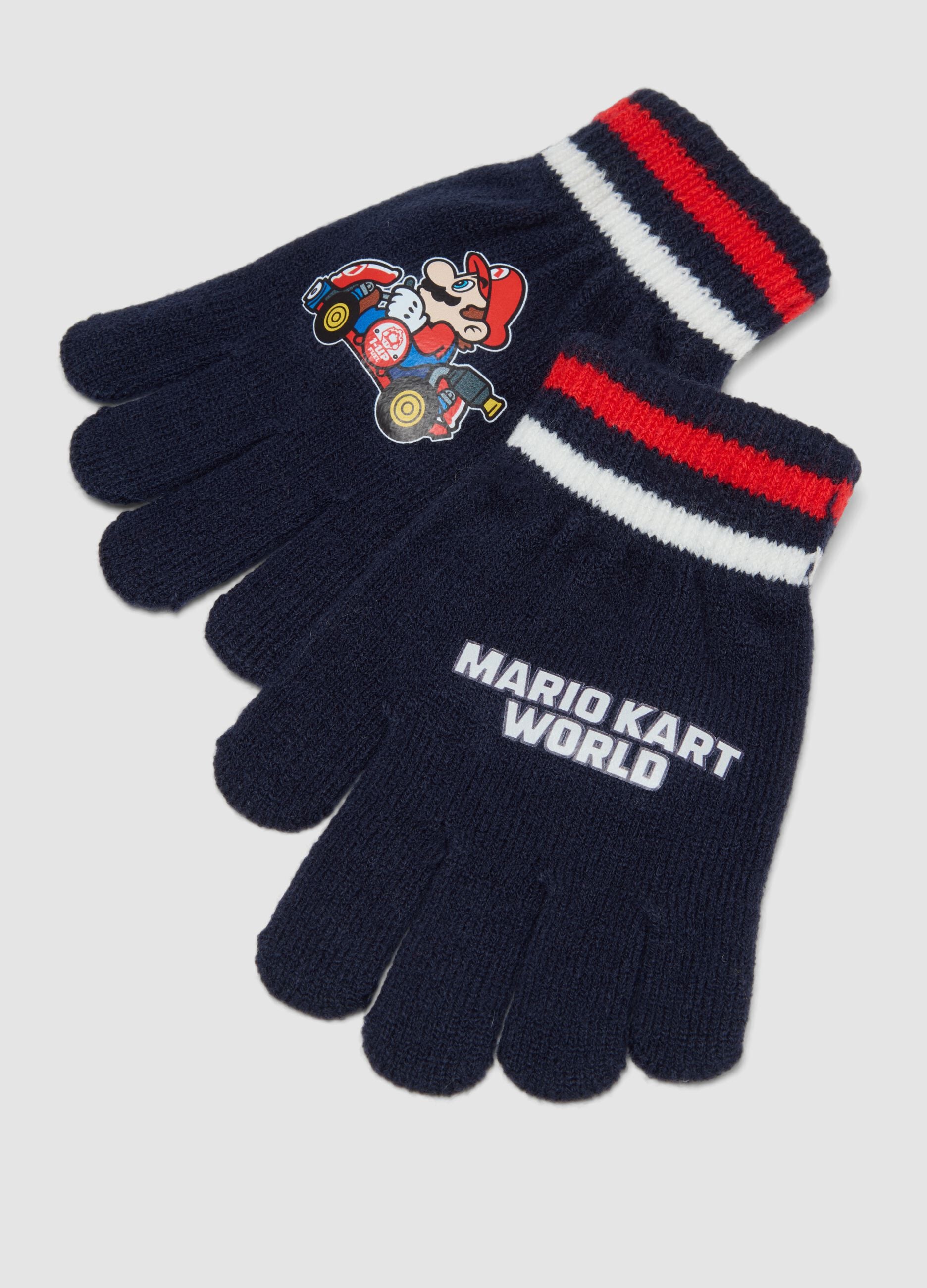 Guanti neri con stampa Mario Kart