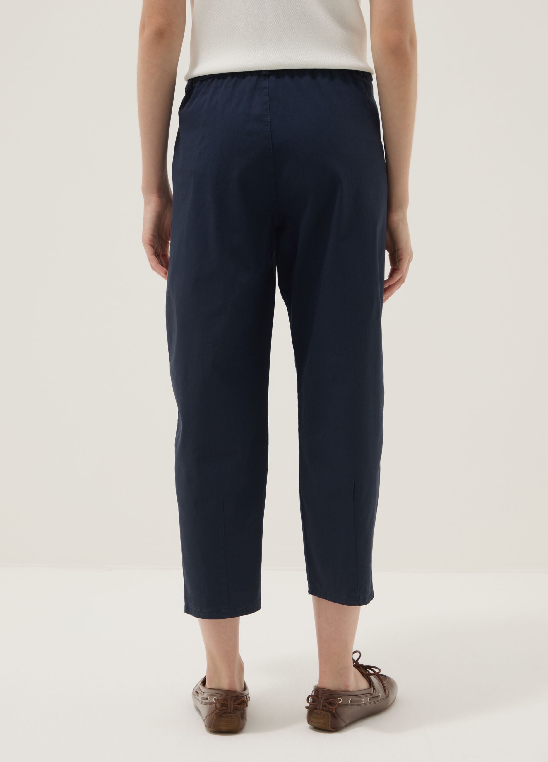 Blue stretch cotton trousers