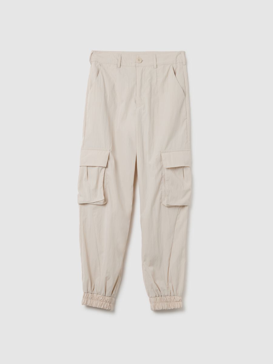 Pantaloni da ragazza in misto beige regular fit_0