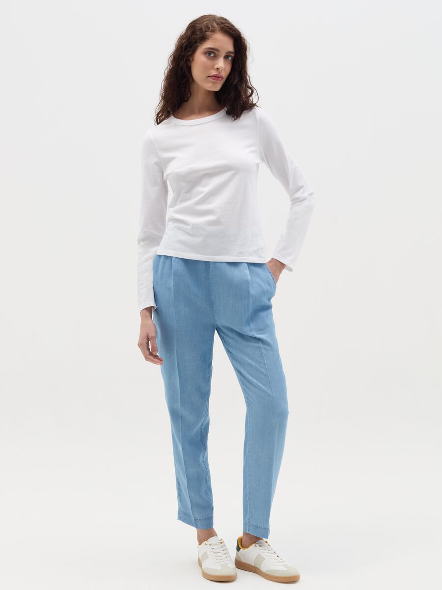Carrot-fit denim-effect joggers_0