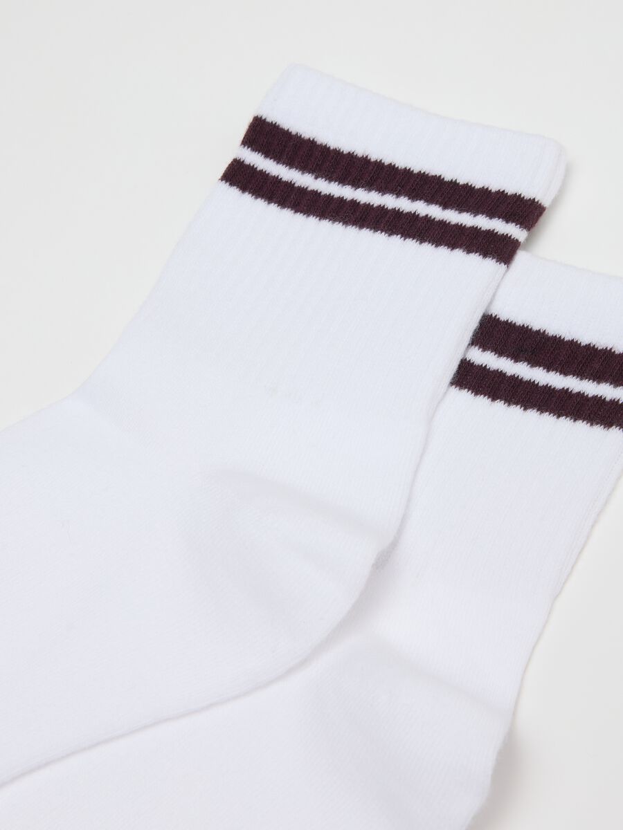 White striped socks in stretch fabric_1