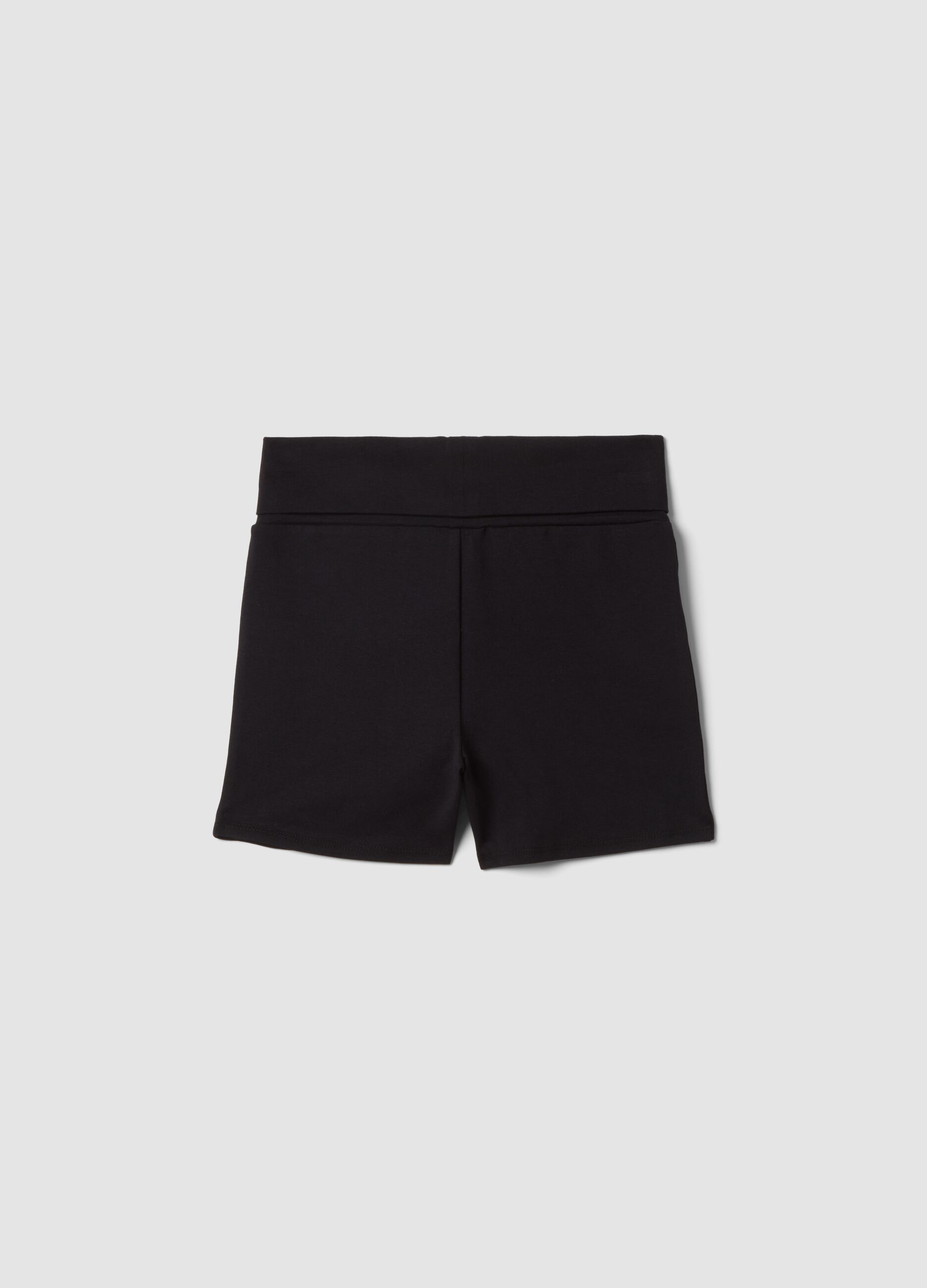 Girls&rsquo; slim-fit black stretch organic cotton shorts