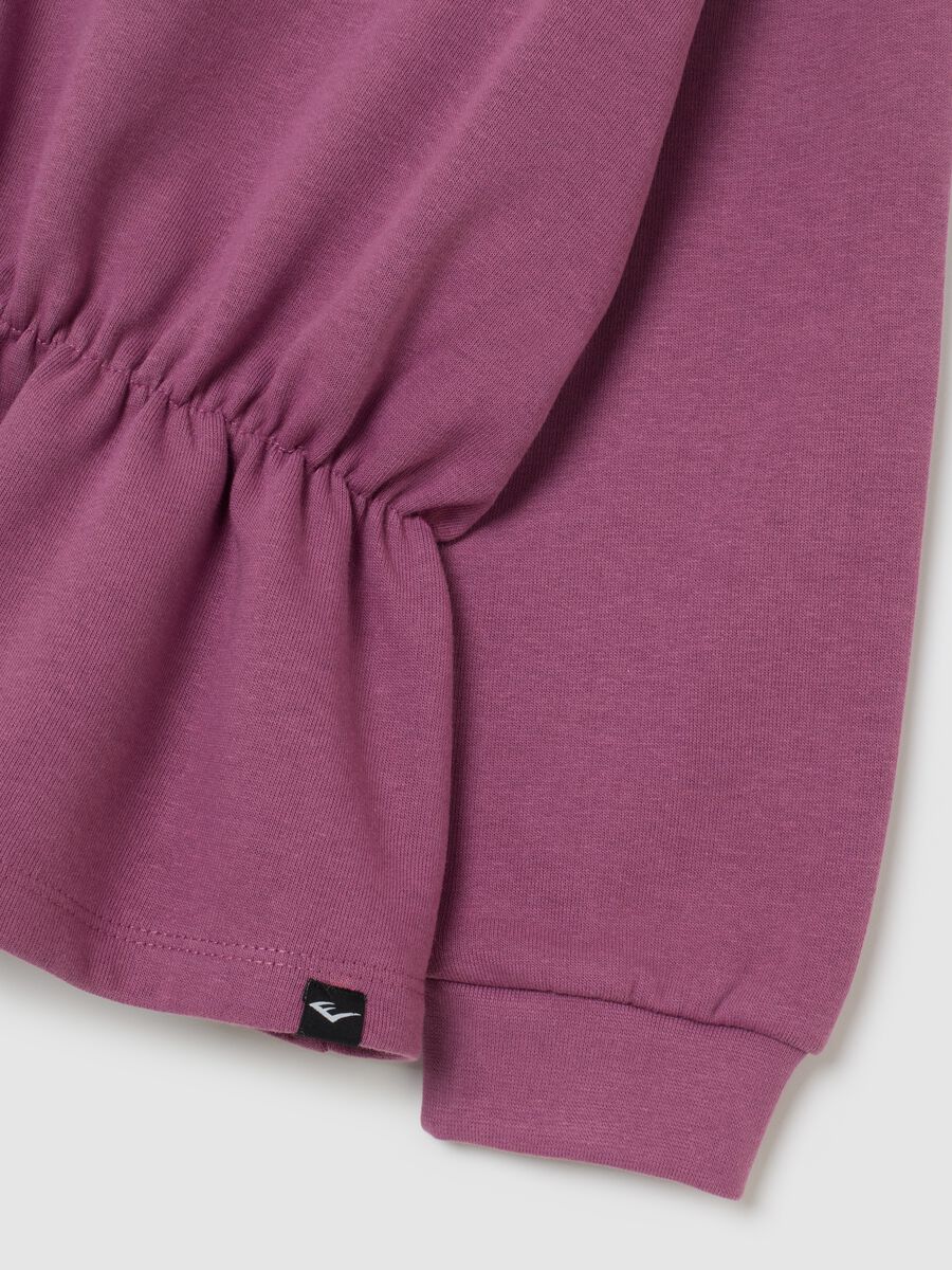Felpa viola da bambina in misto cotone regular fit con logo Everlast_3