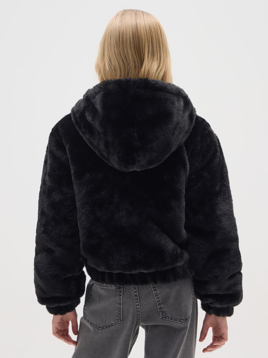 Giacca da ragazza nera regular fit con zip_1