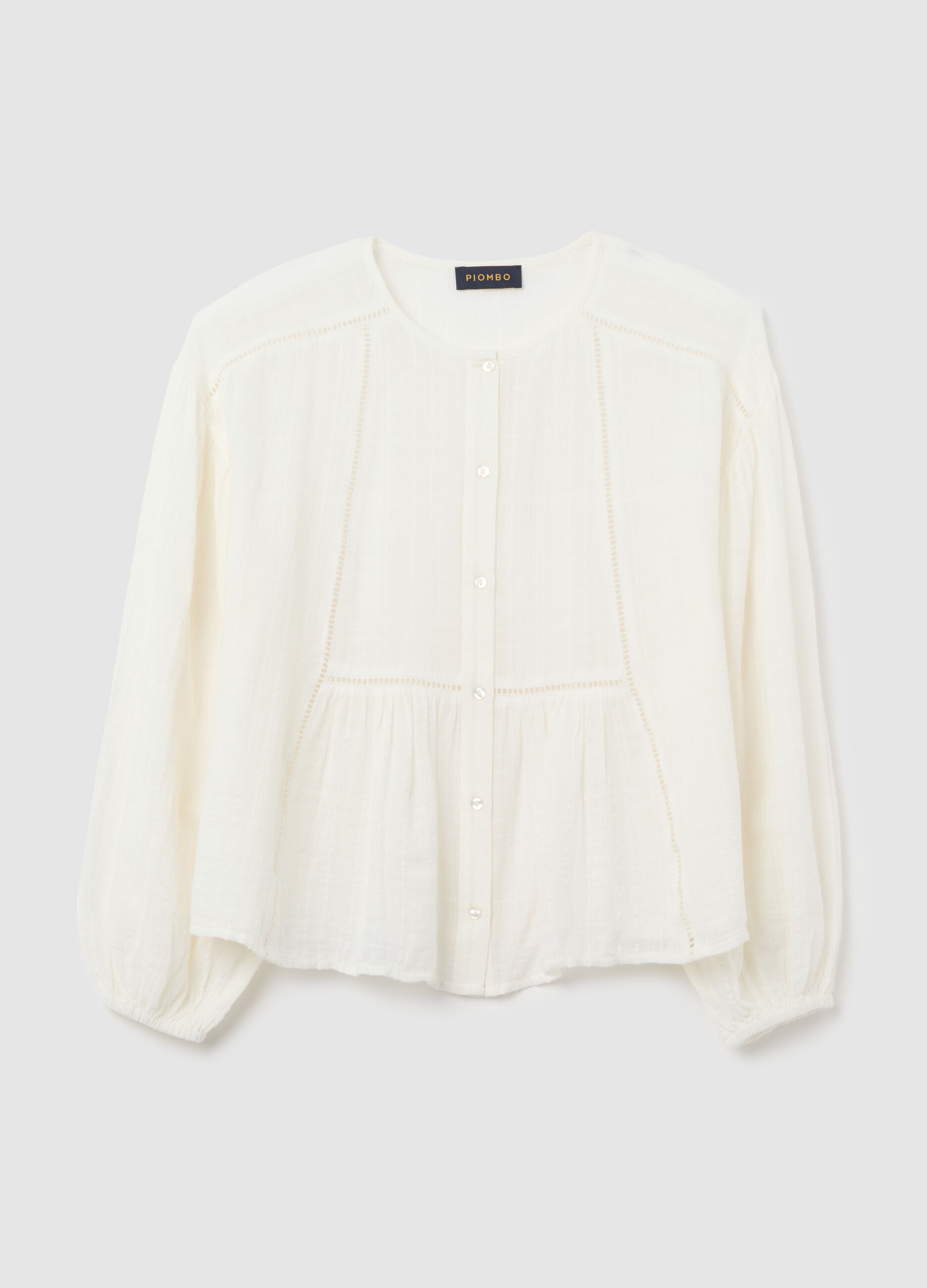 White blouse in cotton
