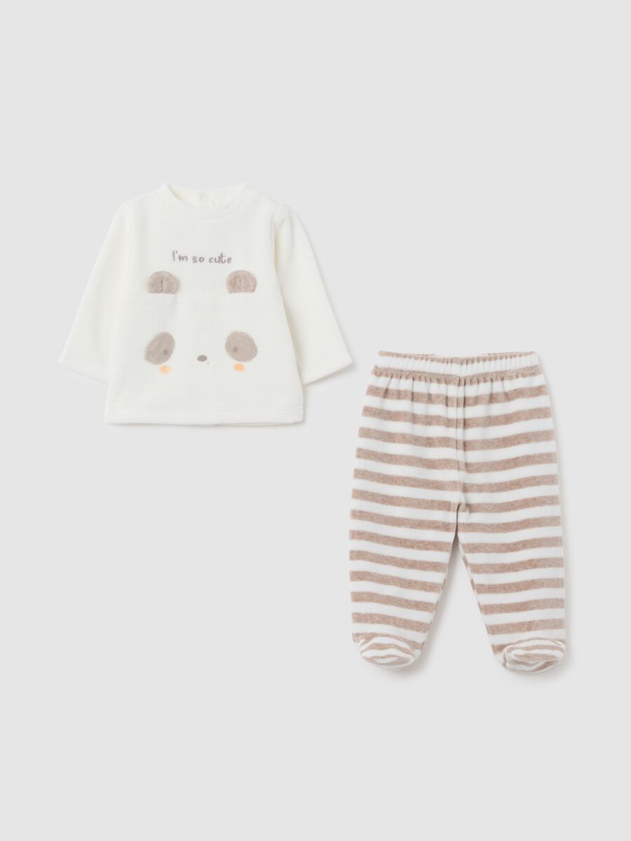 Set da neonato in cotone multicolor con righe_0