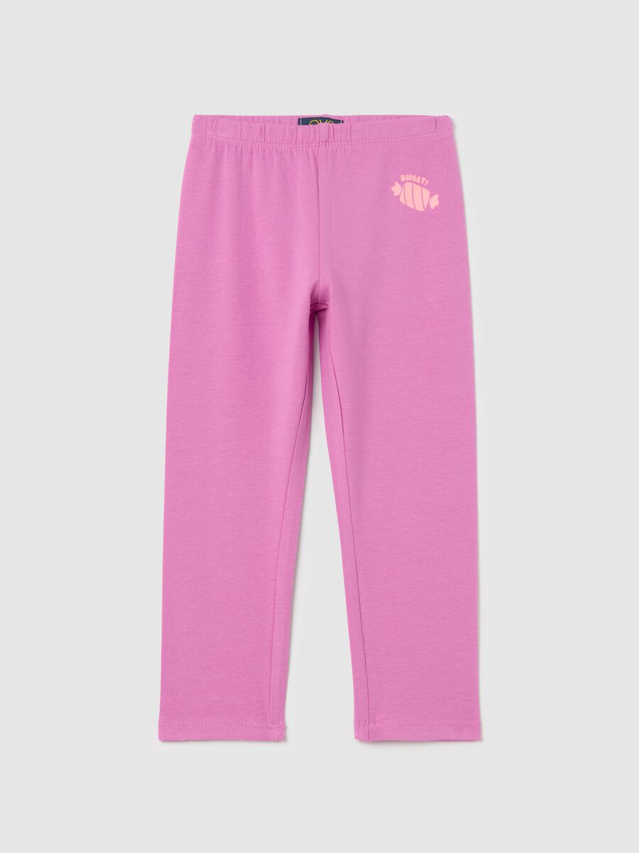 Three-quarter leggings in stretch cotton_0