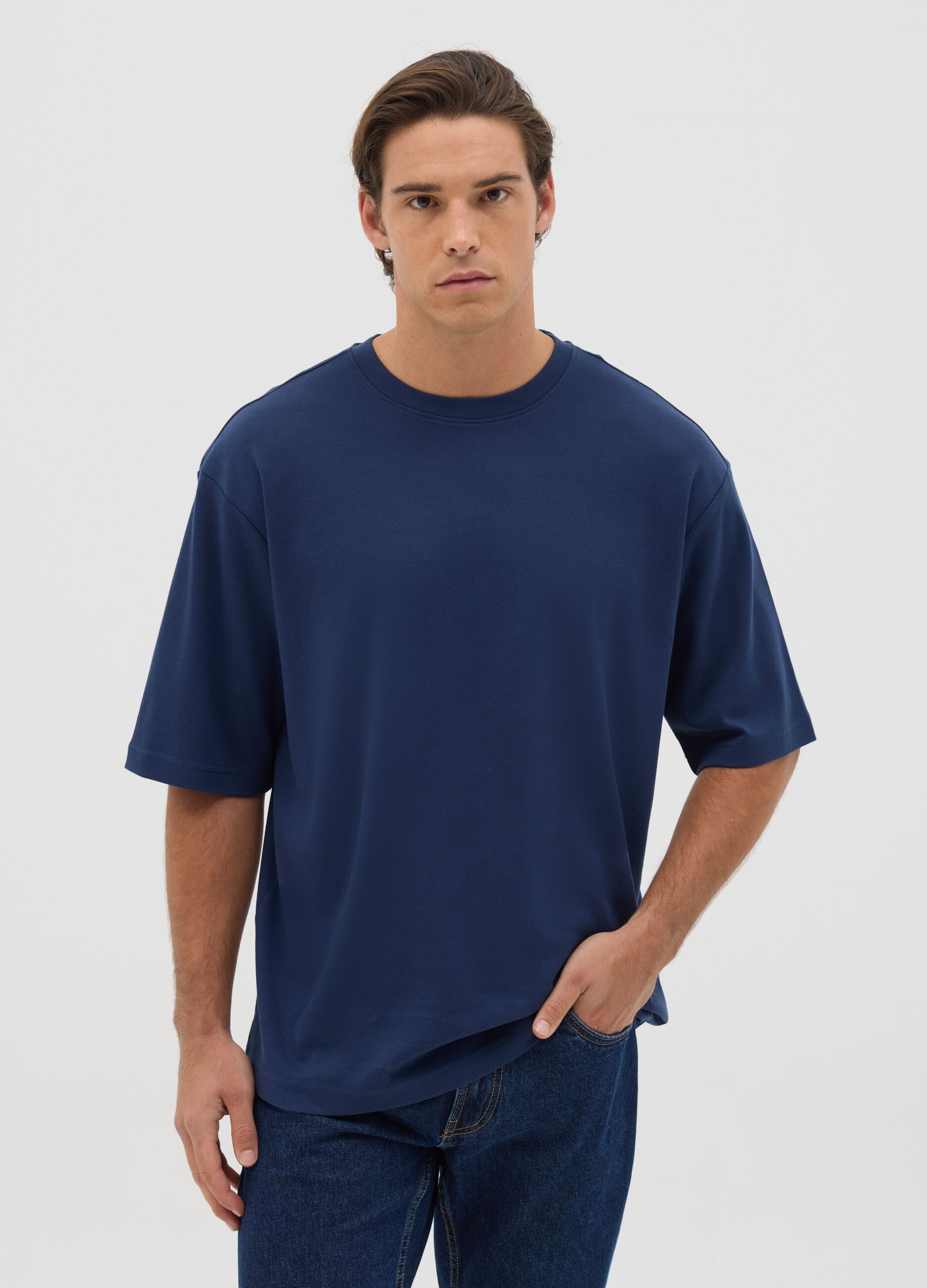 Pure Cotton Short Sleeve Blue T-shirt