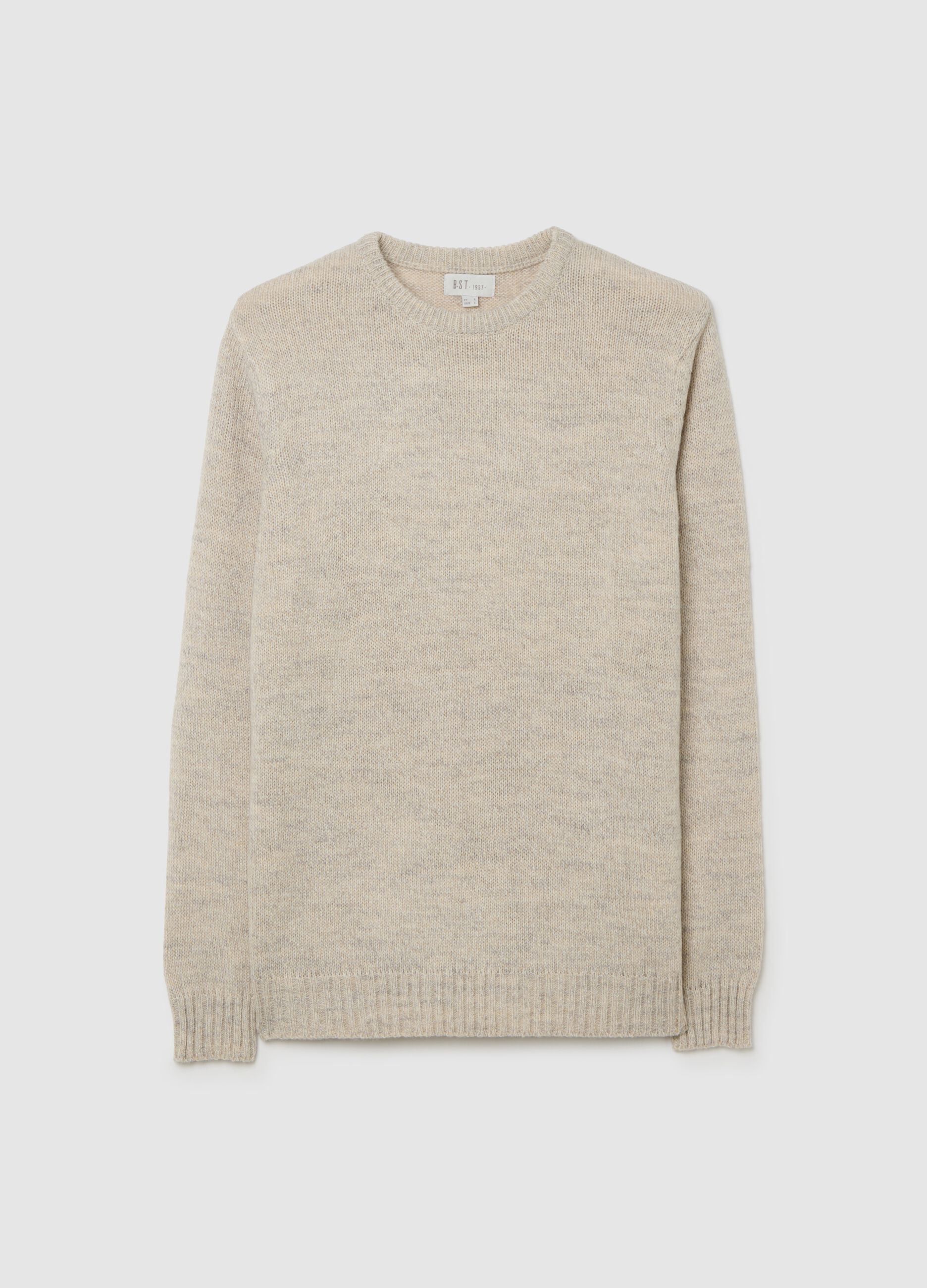 Beige Sweater in Acrylic and Wool Blend