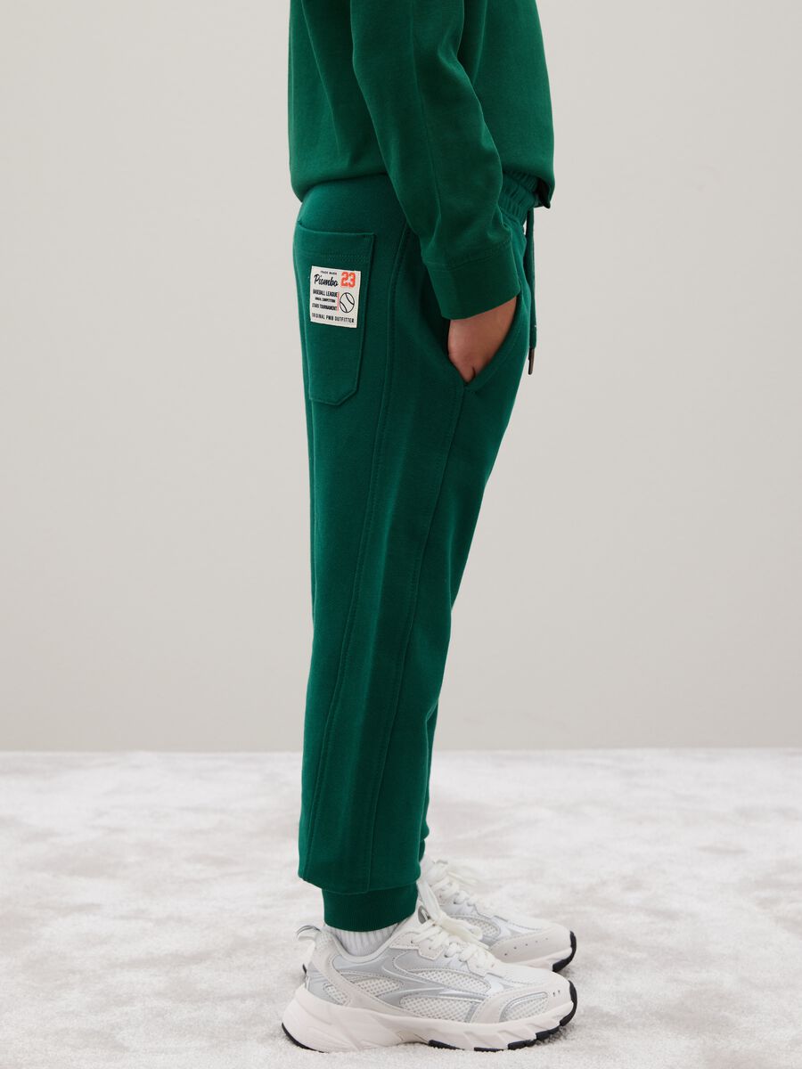 Boys' green pure cotton regular fit trousers_3