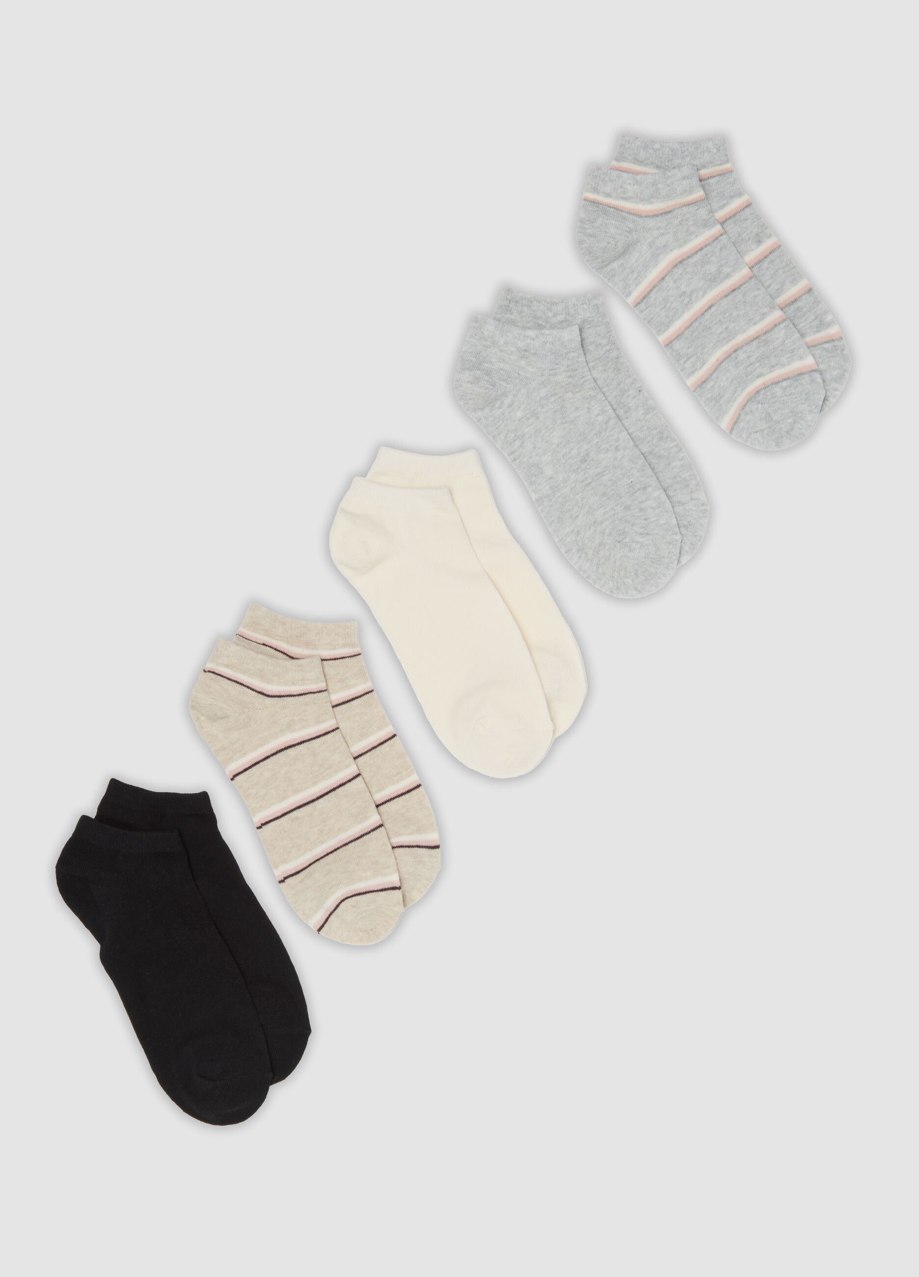 Pack of five striped socks in stretch organic cotton