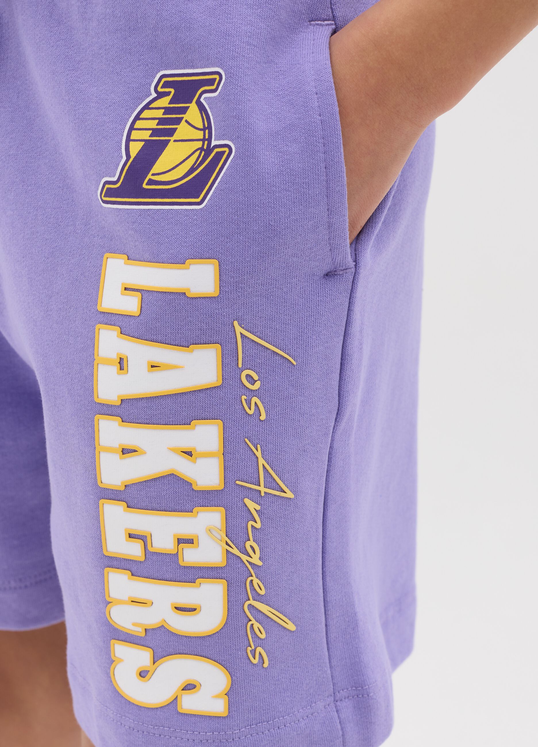 Purple NBA Los Angeles Lakers Bermuda joggers with drawstring