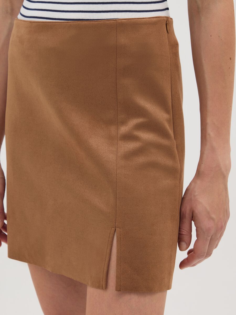 Brown mini skirt_3