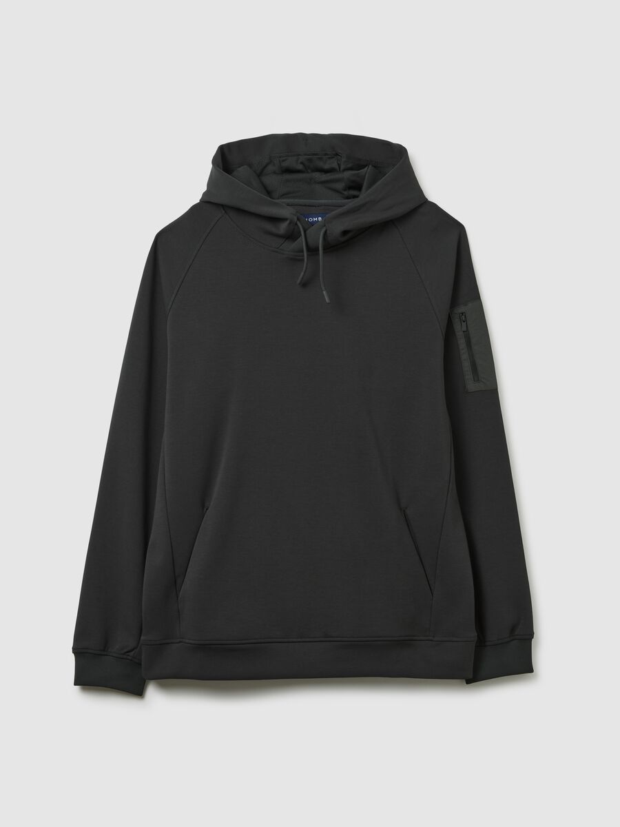 Green Stretch Cotton Hooded Sweatshirt_4