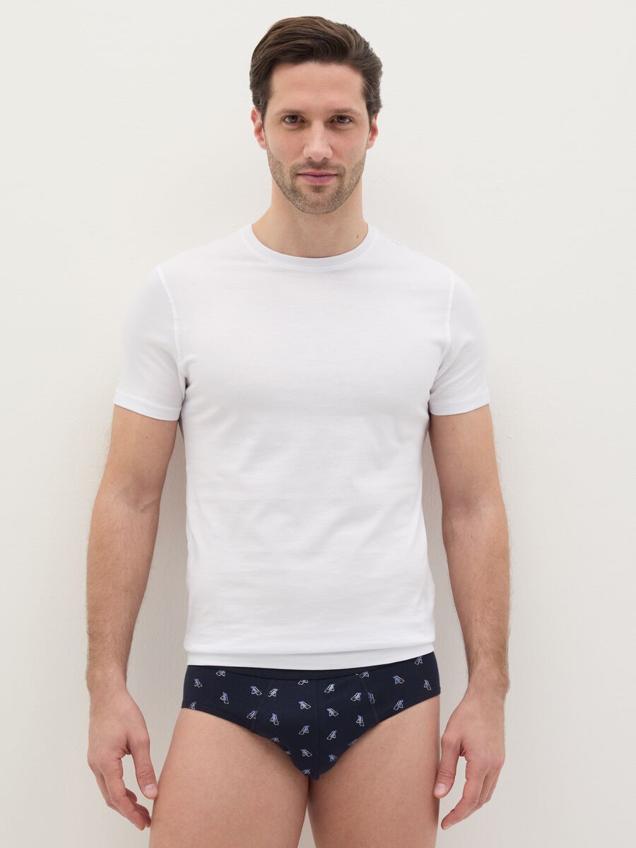 Patterned briefs in stretch cotton_0