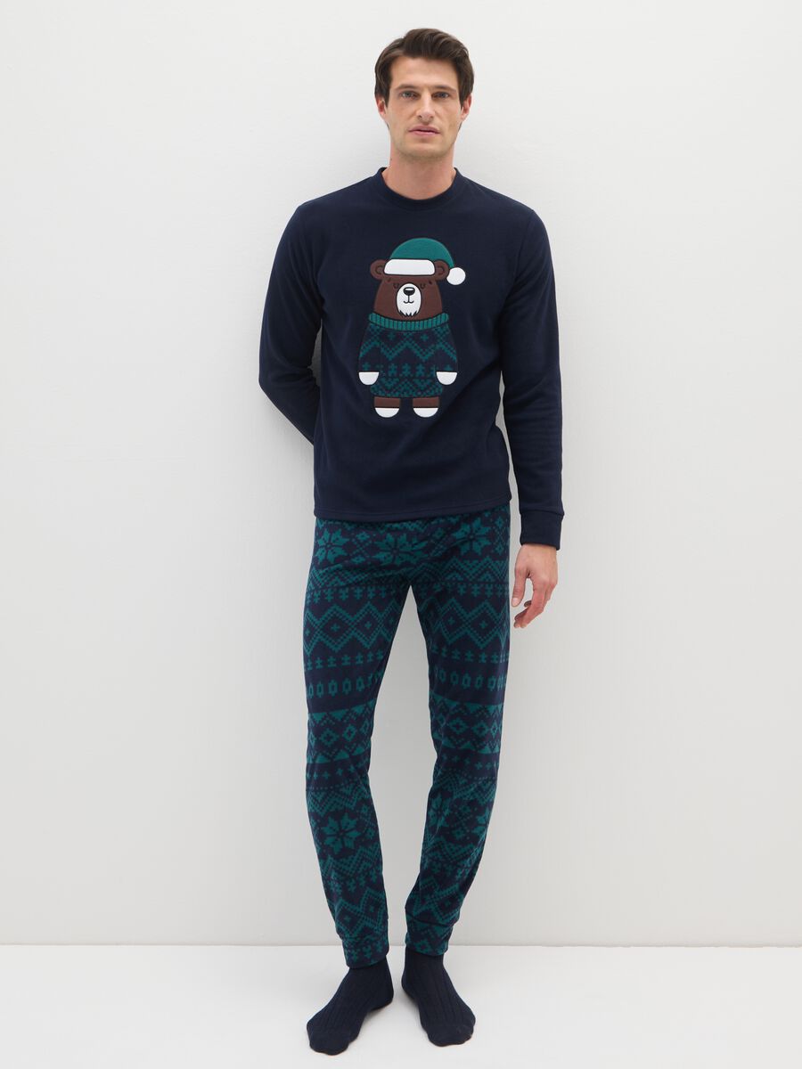 Multicolour regular fit pyjama with Christmas motif_0