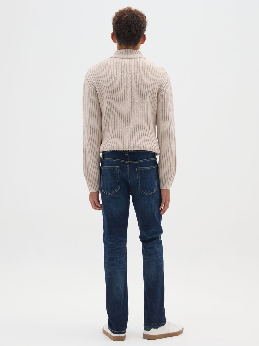 Boys' Blue Stretch Denim Regular Fit Jeans_1