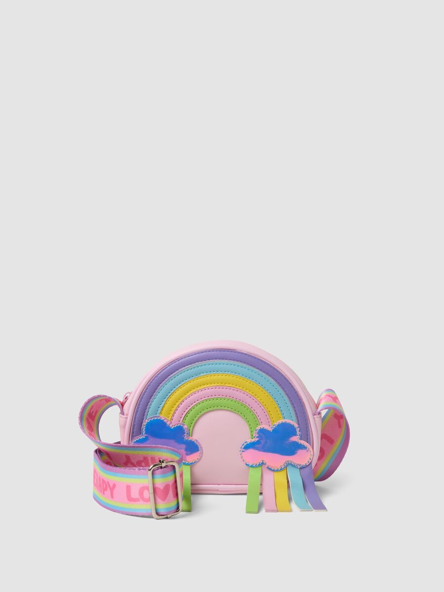 Pink crossbody bag with rainbow_0