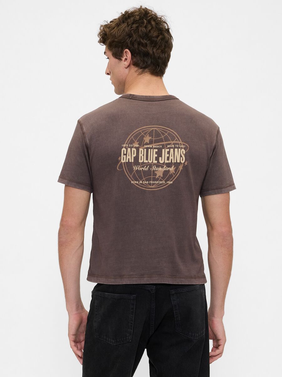 T-shirt marrone in cotone_2