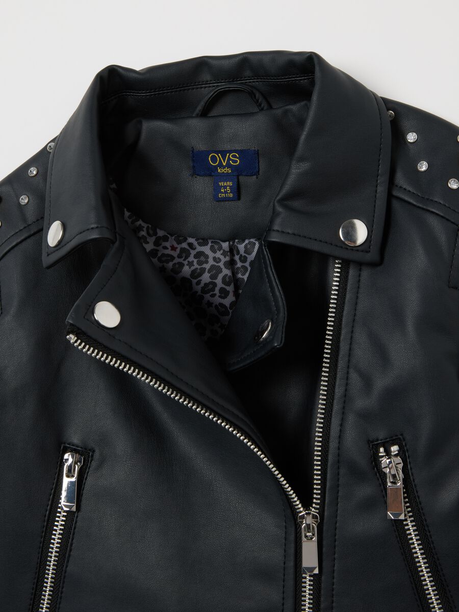 Girl's Black Regular Fit Jacket_2