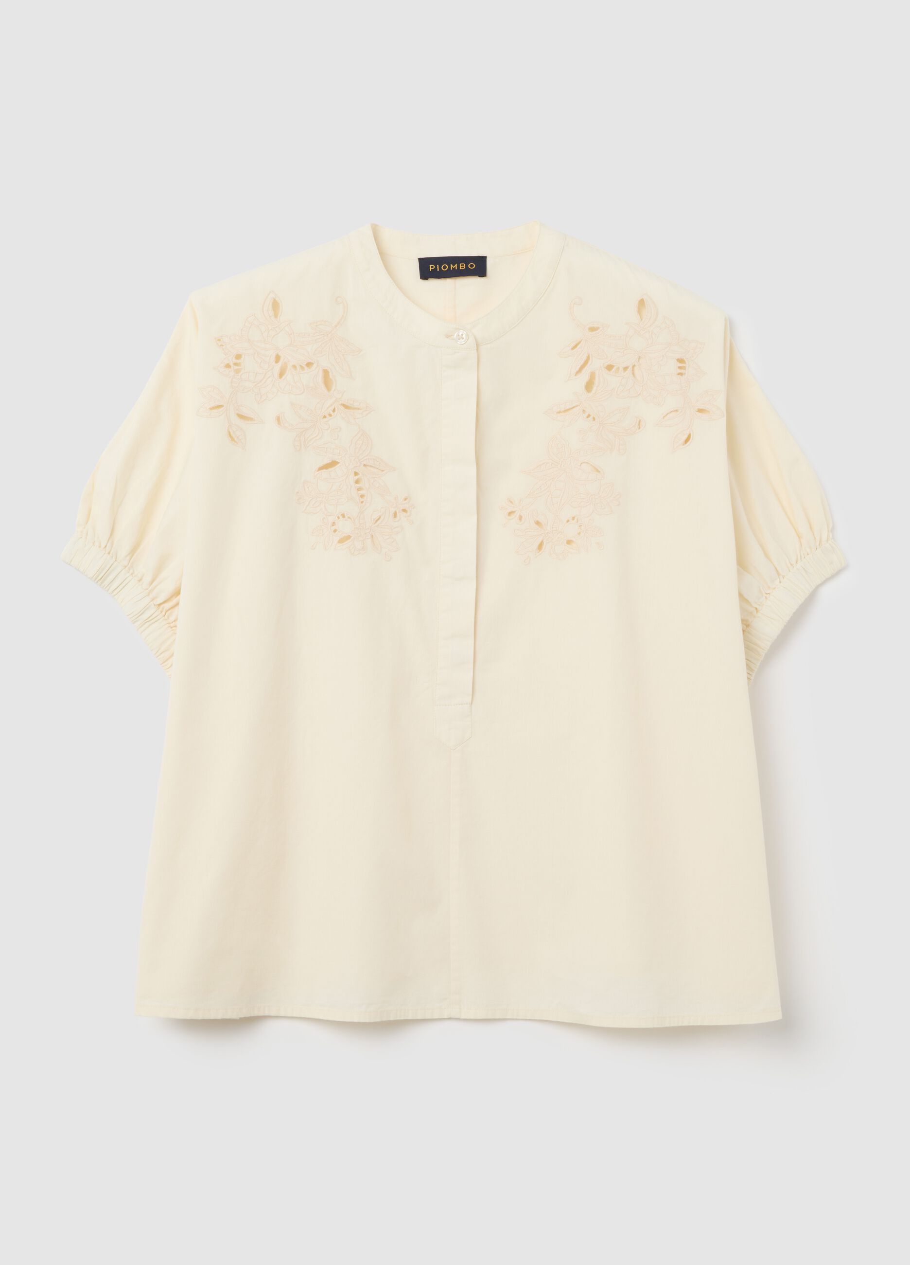 White cotton shirt with embroidery
