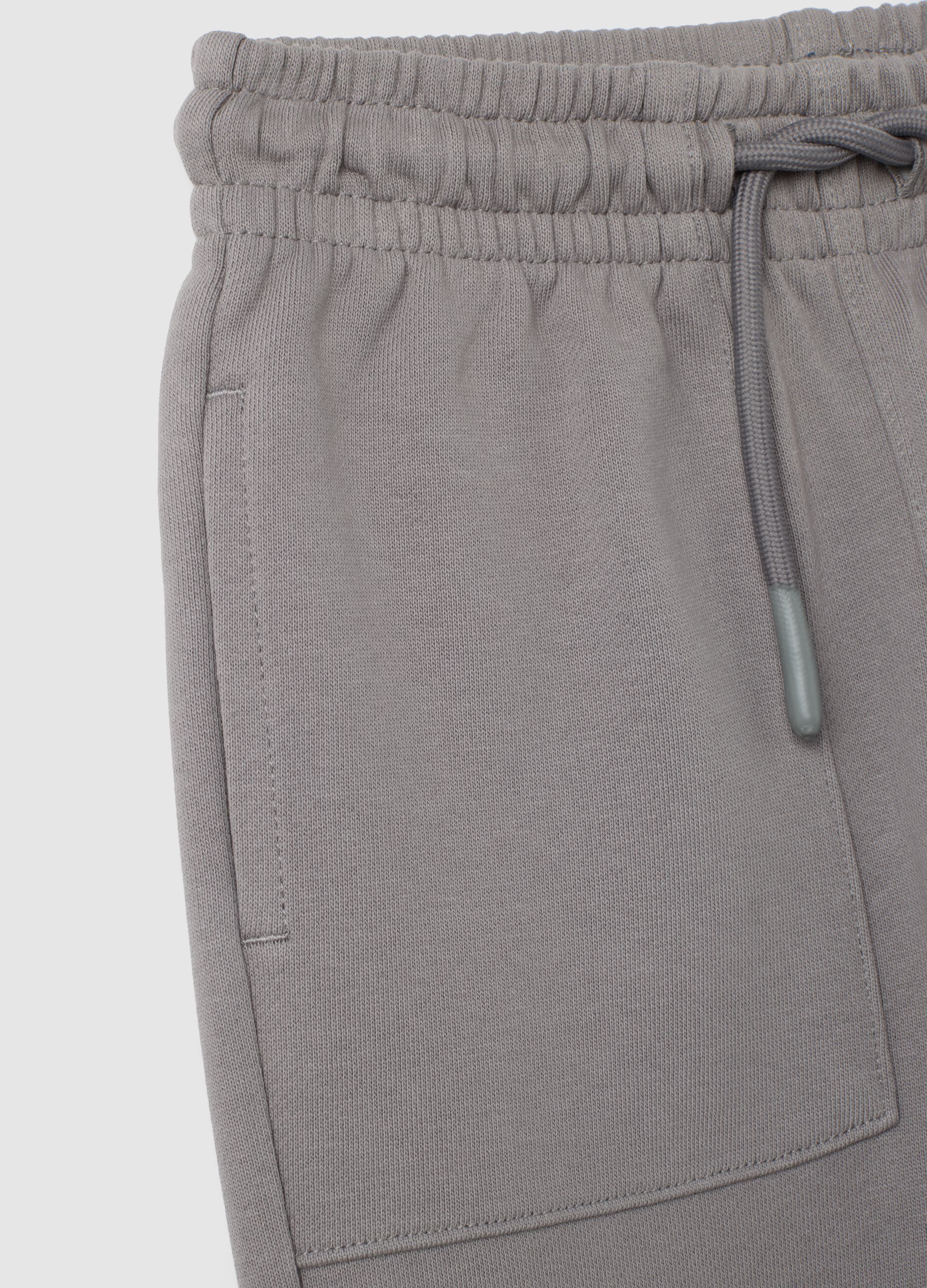 Jogger da bambino in puro cotone grigio regular fit