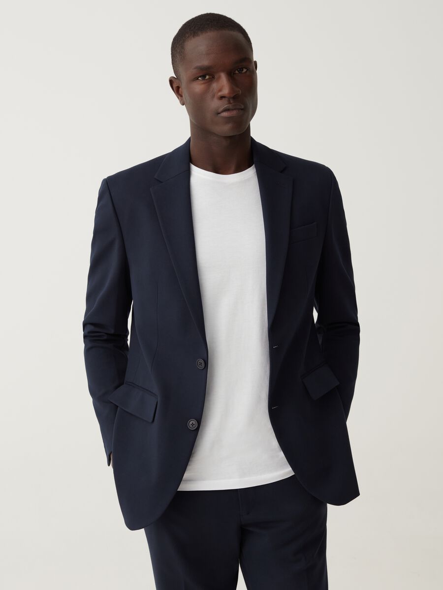 Blazer easy fit stretch blu navy_0