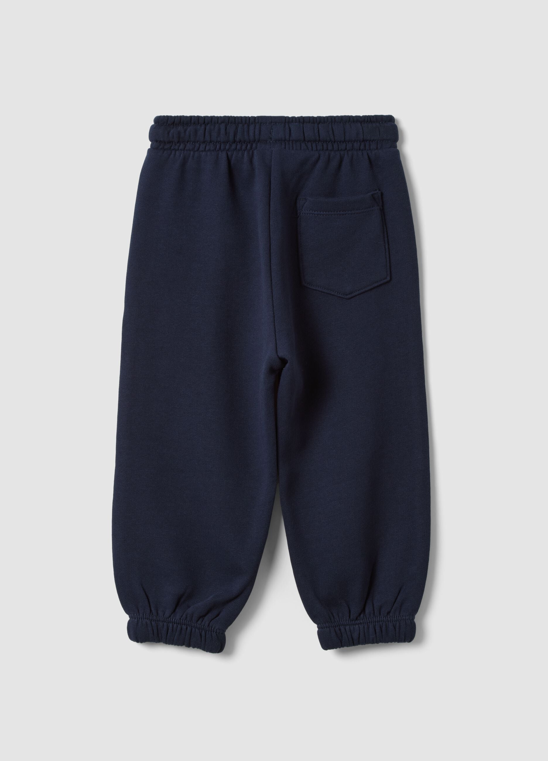 Pantaloni jogger blu in puro cotone organico