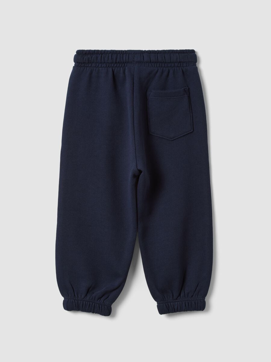 Pantaloni jogger blu in puro cotone organico_1