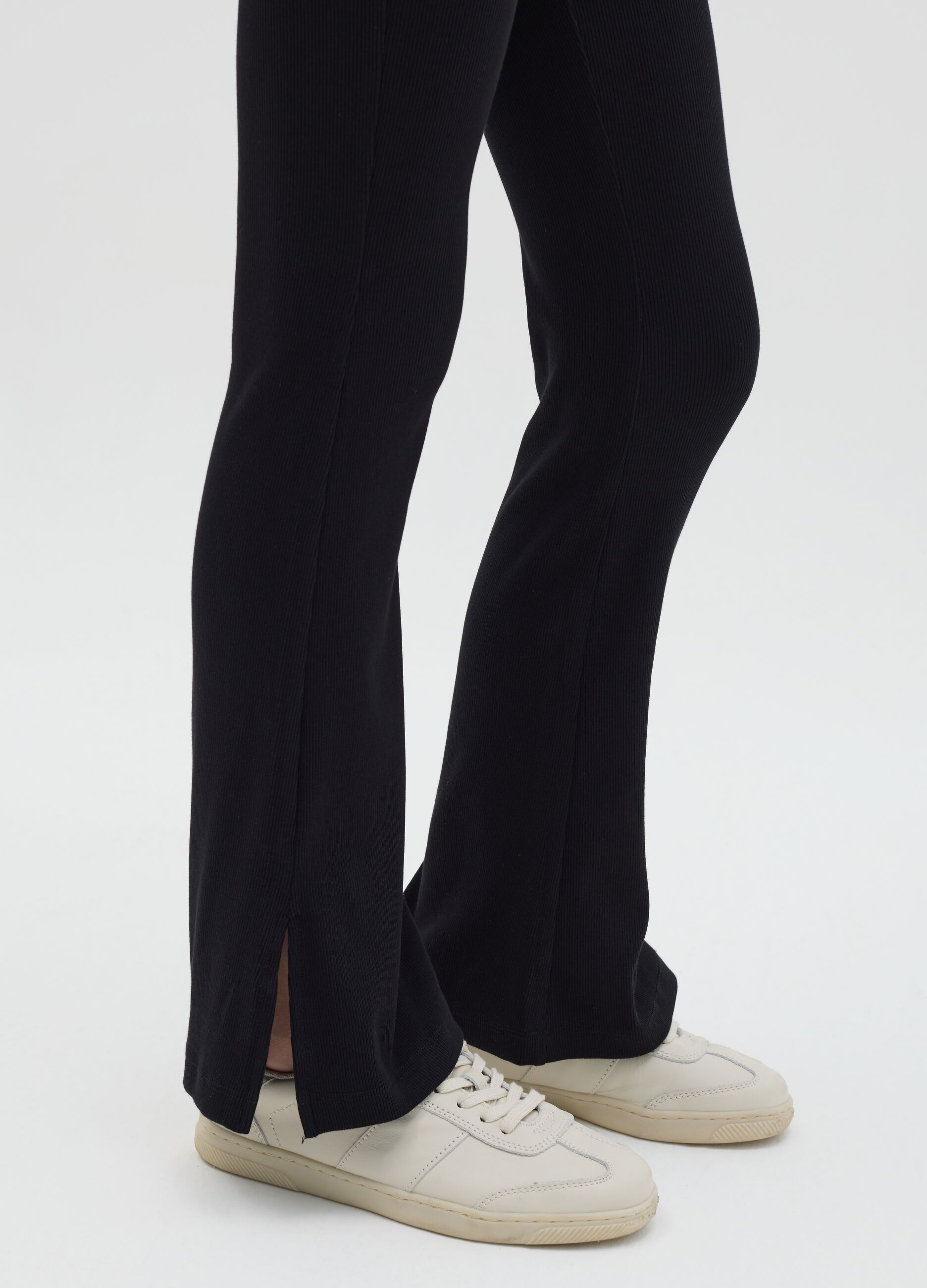 Leggings flare fit in cotone stretch