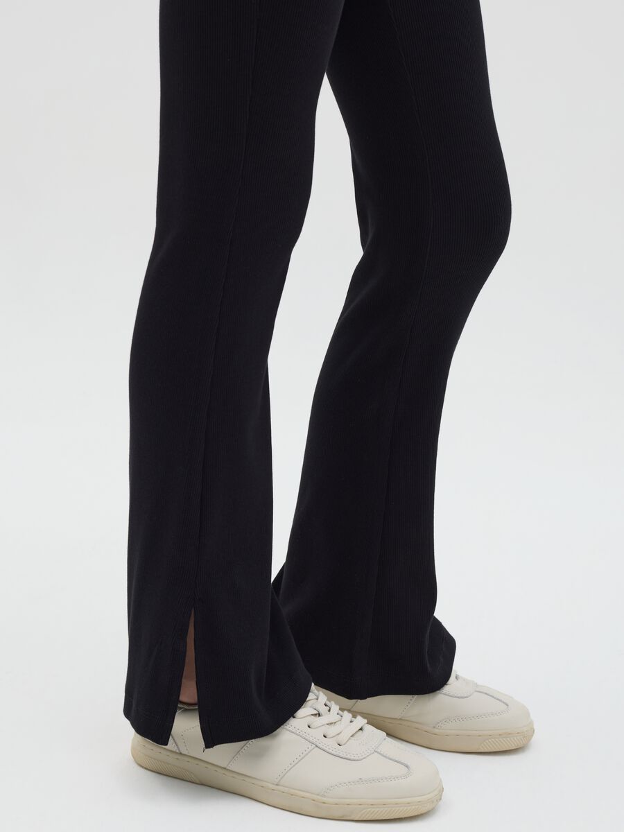 Flare-fit leggings in stretch cotton_2