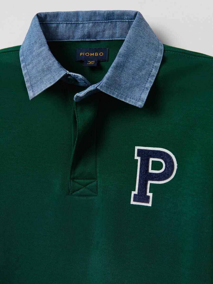 Polo a maniche lunghe con patch boucle_5