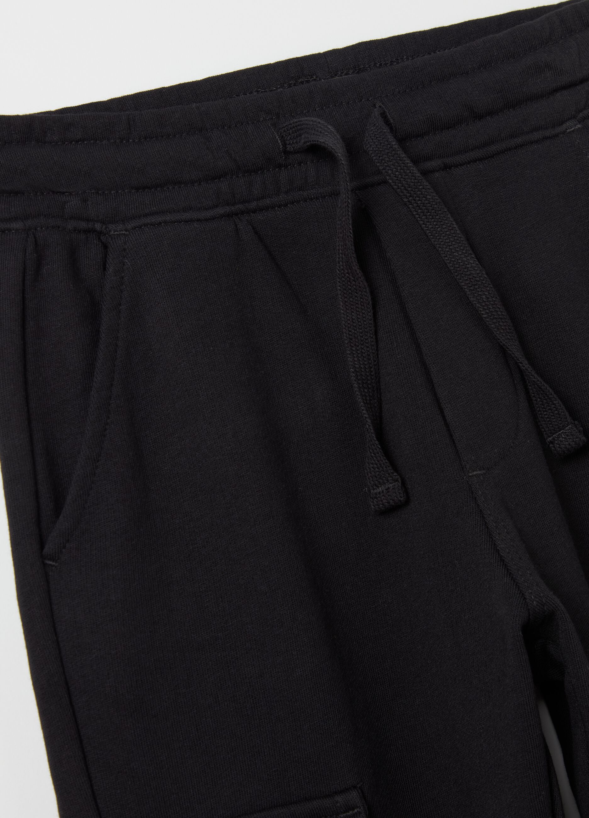 Cargo joggers with drawstring and monsters print