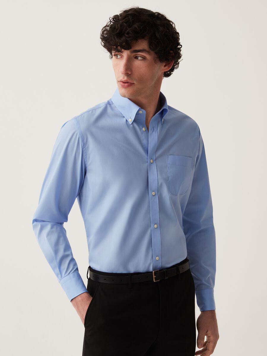 Regular-fit easy-iron shirt with pocket_0