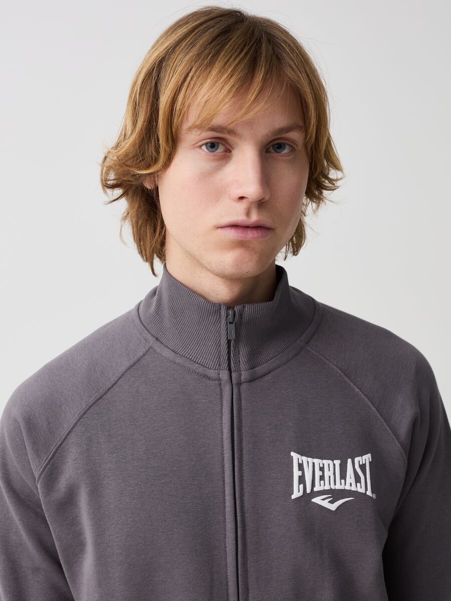 Full-zip sweatshirt with high neck and logo embroidery_1