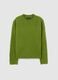 Green regular fit pullover with round neckline_0