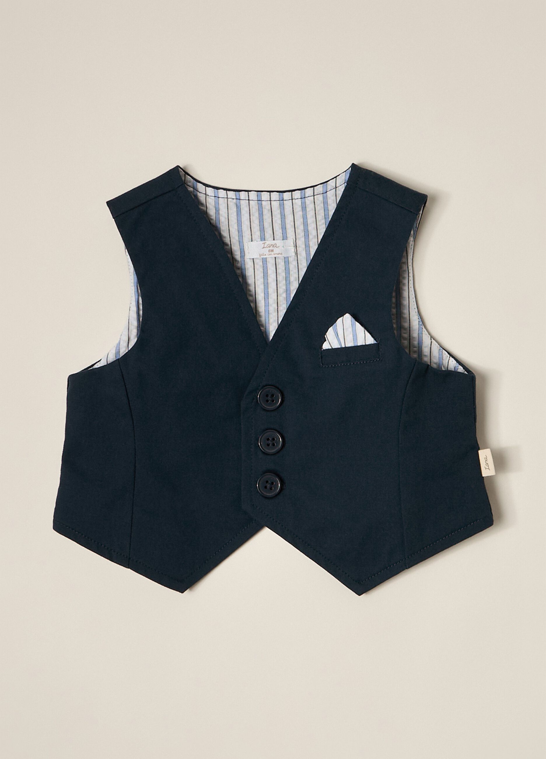 IANA newborn boy gilet in Milano stitch