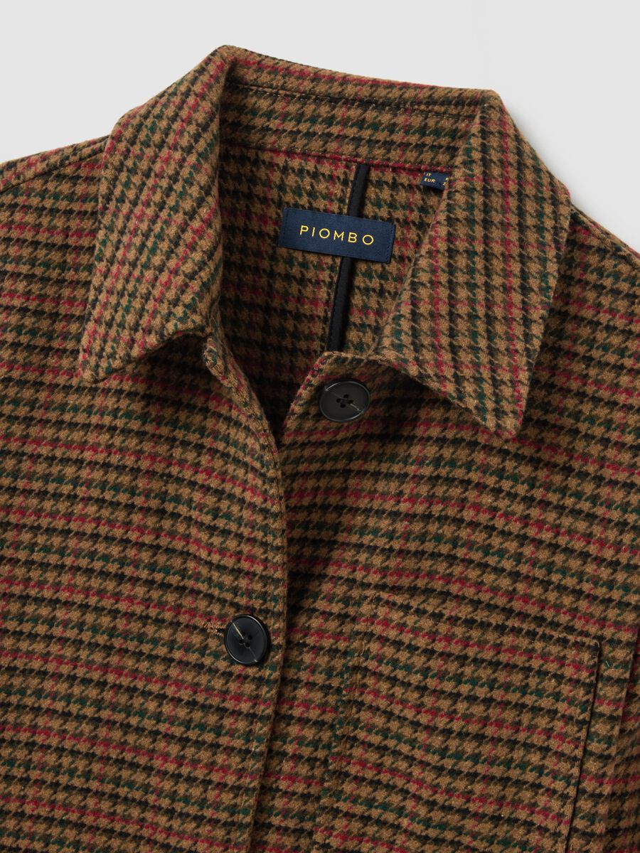 Brown Wool Blend Checked Regular Fit Blazer_4