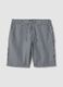 Multicoloured striped regular fit linen-cotton blend shorts_4