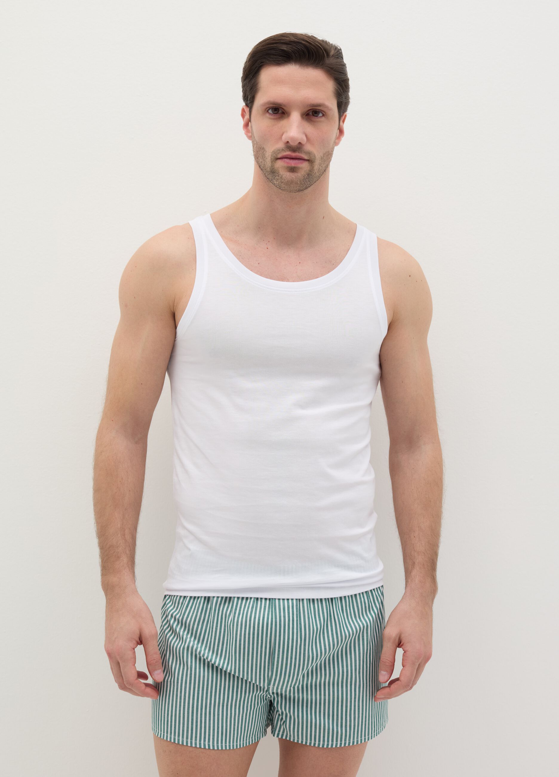 Two-pack racerback vests in Supima cotton