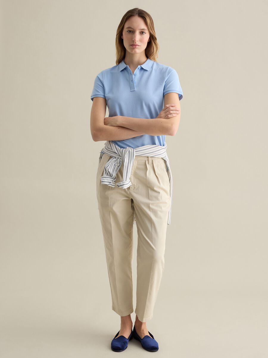 Polo a maniche corte in piquet azzurra_1
