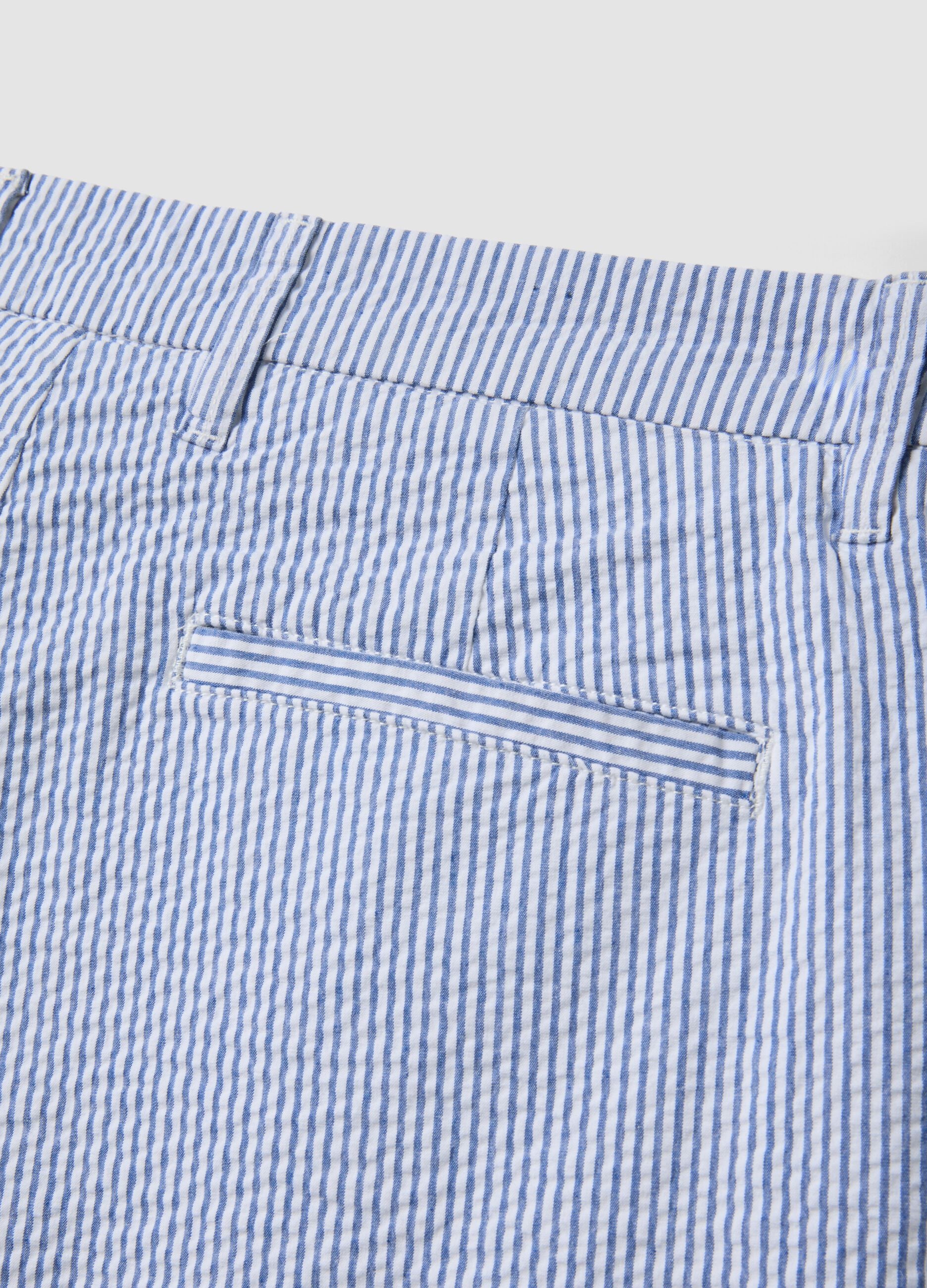 Light blue stretch cotton chino shorts