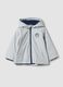 Grey water-repellent hooded zip jacket for baby boy_0